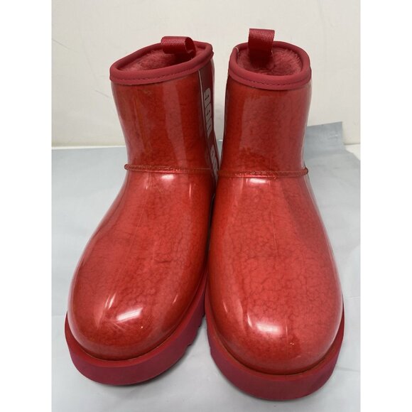 UGG CLASSIC CLEAR MINI HIBISCUS PINK WATERPROOF ANKLE WOMEN'S BOOTS SIZE 7 - Picture 4 of 7